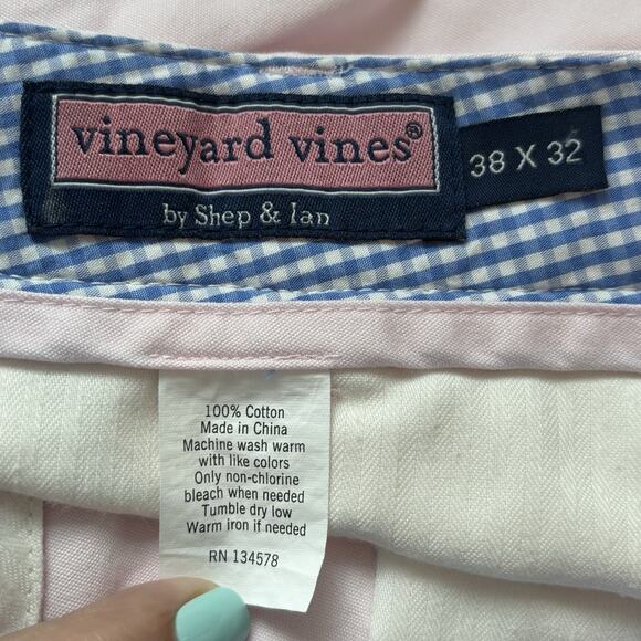 Vineyard Vines Mens Pants 38 X 32 Pink Breaker Chino Cotton Stretch Slim Fit - Picture 4 of 6